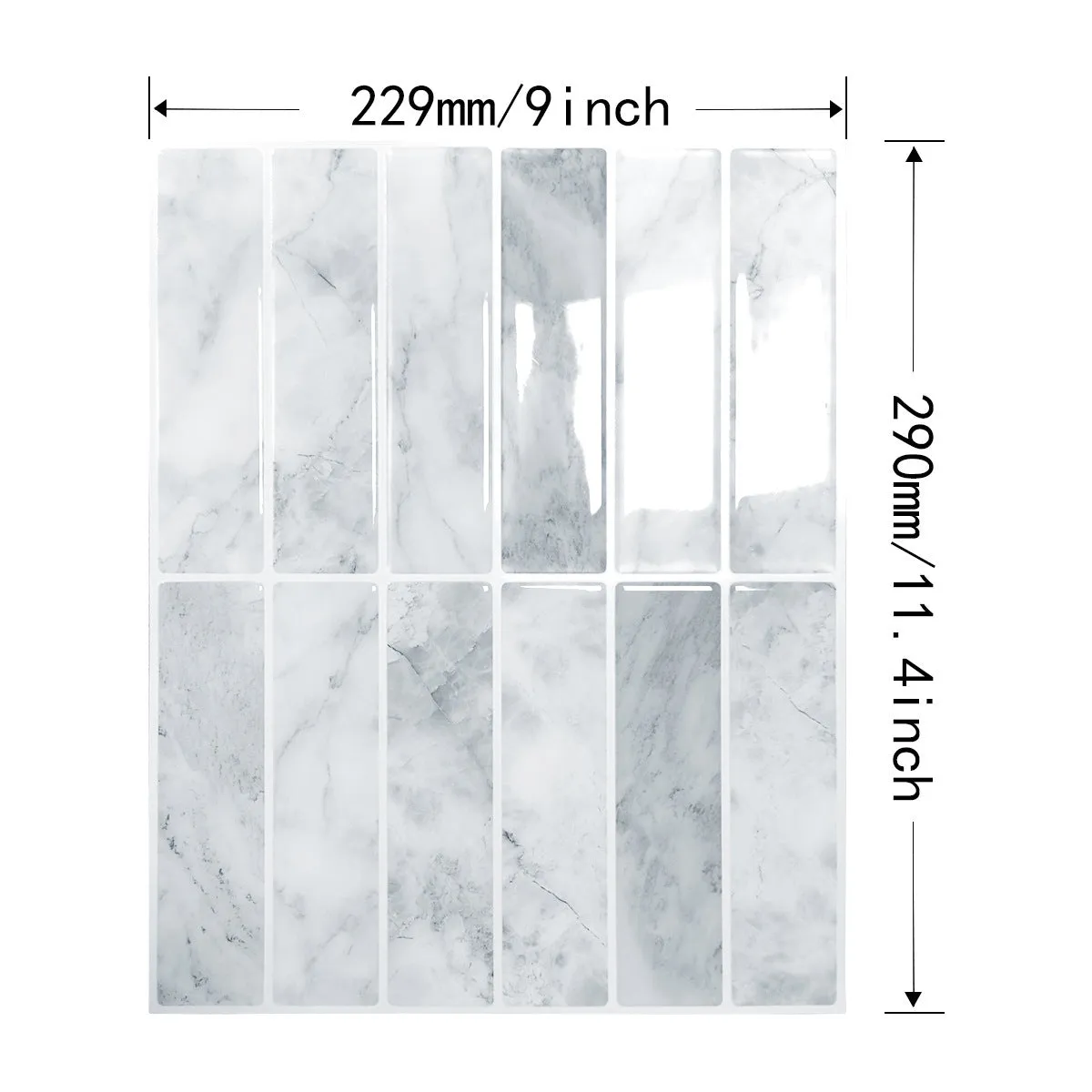 Self-adhesive waterproof three-dimensional wall sticker in geometric pattern for kitchen bathroom use