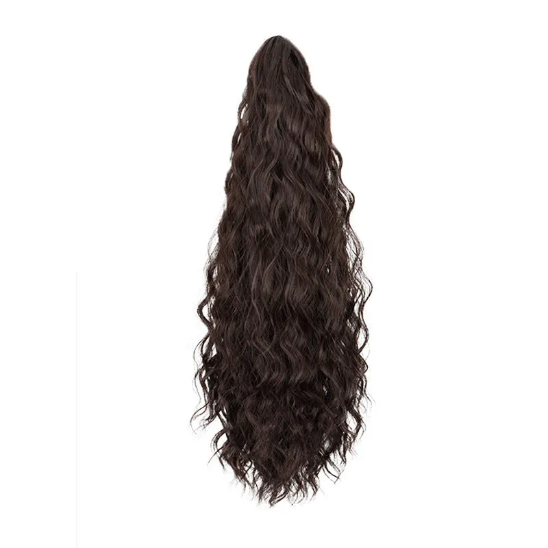 Synthetic corn curler wig with a textured water ripple grip ponytail, shown in a shade from the available colour range.