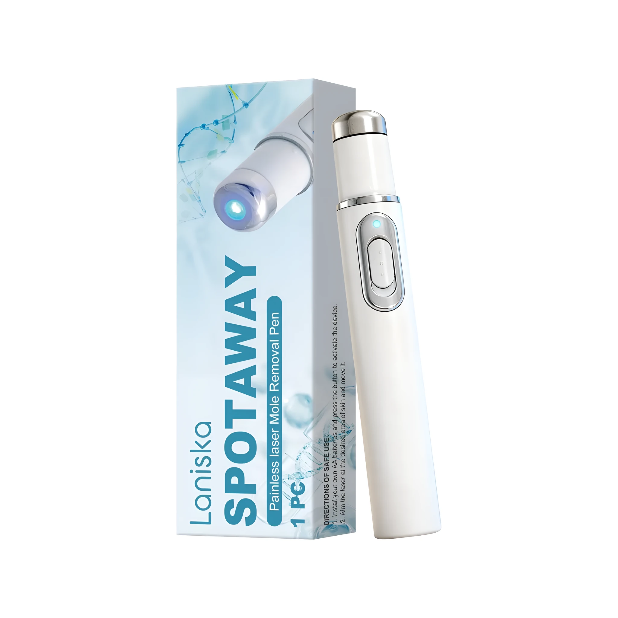 Painless laser nevus removing pen with ABS construction on plain background