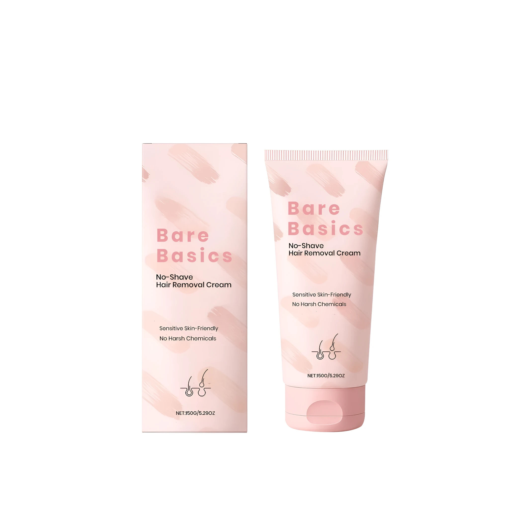 Body depilatory cream 150g tube with shea butter and panthenol for gentle hair removal