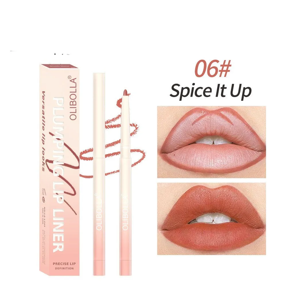 Waterproof colorfast hook line lip pencil in shade CocoaCrush with tip and product label visible