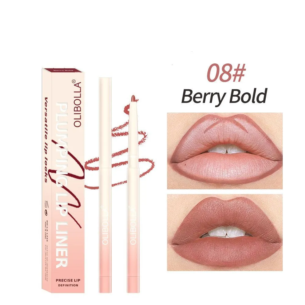 Waterproof colorfast hook line lip pencil in shade CocoaCrush with tip and product label visible