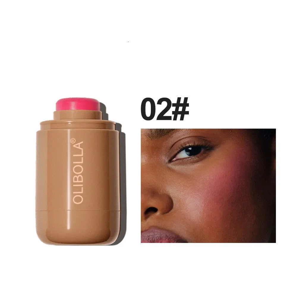 Compact long-lasting powder blusher in pocket size for universal skin types, 02 and 03 style colours