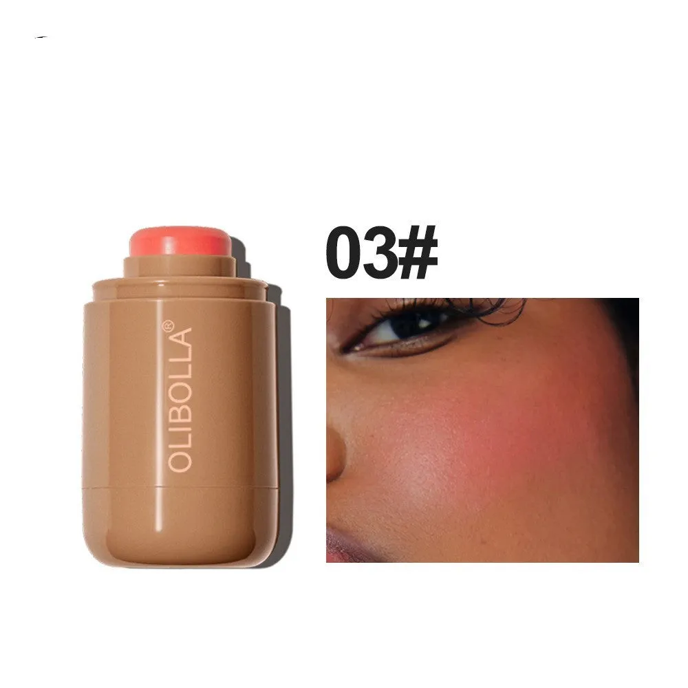 Compact long-lasting powder blusher in pocket size for universal skin types, 02 and 03 style colours