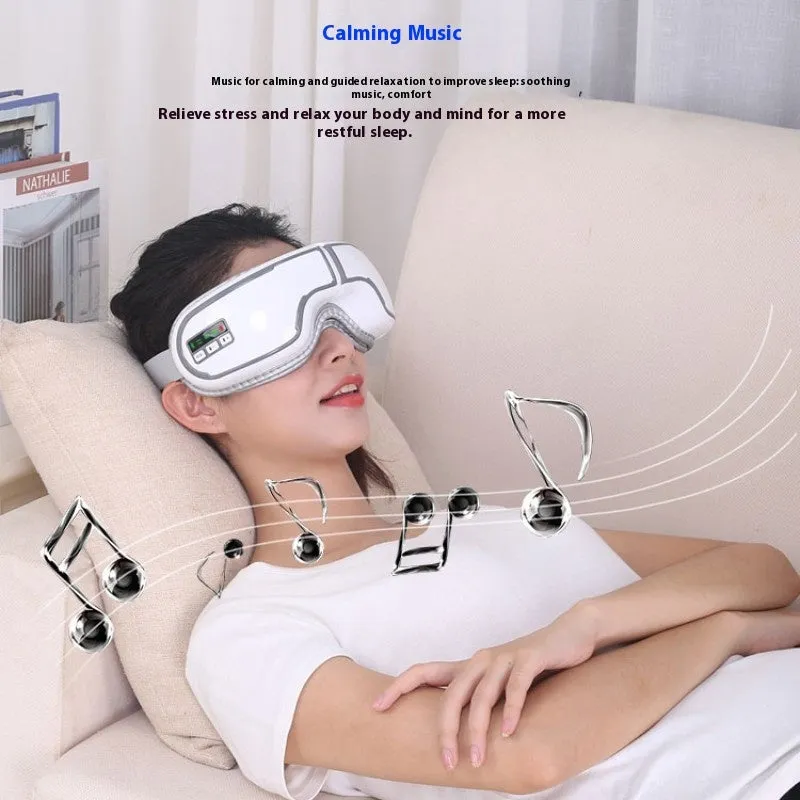 Wireless smart eye massager with protein skin and airbag hot compress