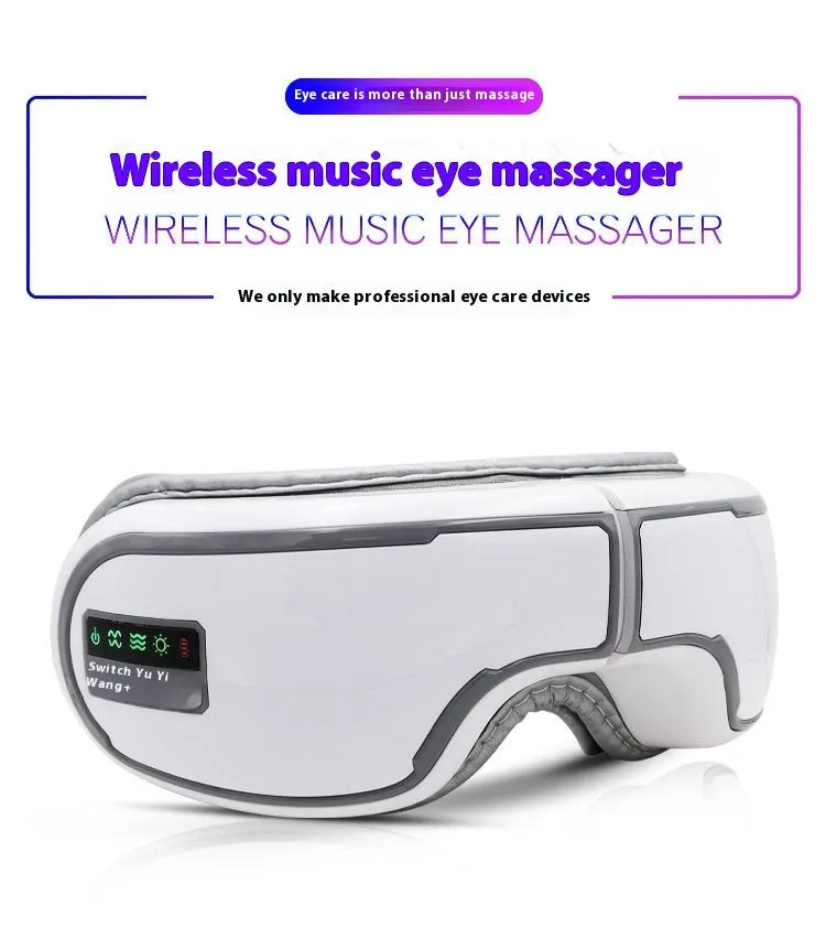 Wireless smart eye massager with protein skin and airbag hot compress