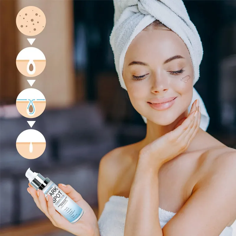 Spot lightening essence skincare product in packaging with brightening and moisturising properties