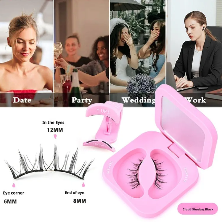 Soft magnetic eyelashes thick lasting reusable cross style high-grade fiber natural long look cloud black shade