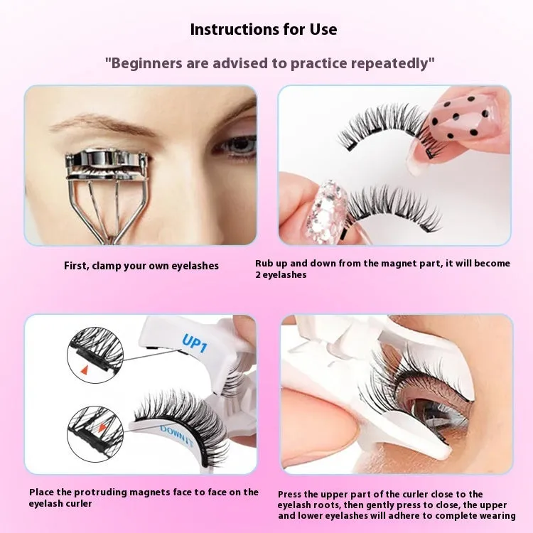 Soft magnetic eyelashes thick lasting reusable cross style high-grade fiber natural long look cloud black shade
