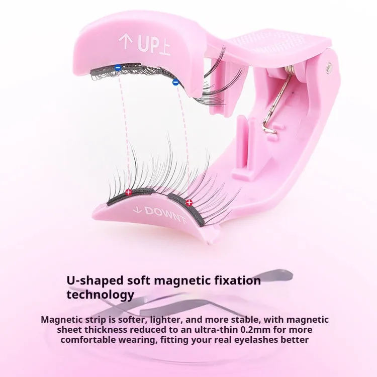 Soft magnetic eyelashes thick lasting reusable cross style high-grade fiber natural long look cloud black shade