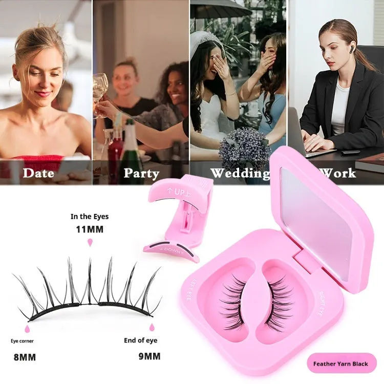 Soft magnetic eyelashes thick lasting reusable cross style high-grade fiber natural long look cloud black shade