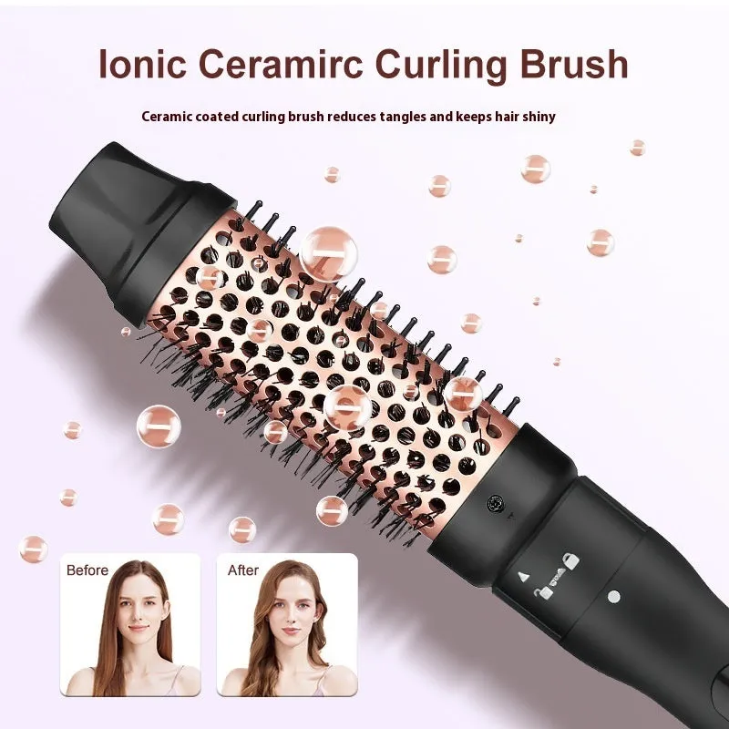 Three-tube water wave hair curler set with wired power connection for home styling