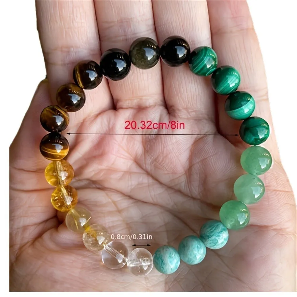 Natural stone crystal bracelet for women unisex casual style multiple colour options D0034