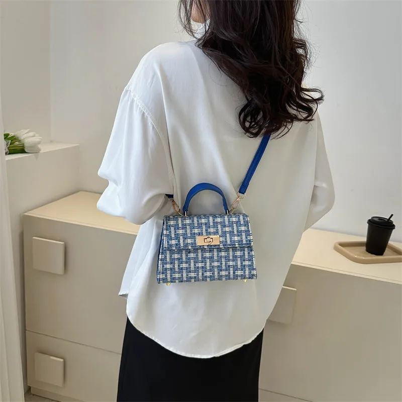 Casual crossbody minimalist shoulder bag in PU leather available in black white blue red for women