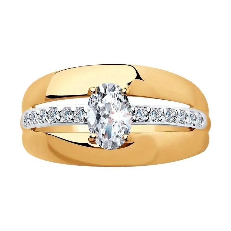 Gold zinc alloy party ring on white background, size 8 available in sizes 6-10