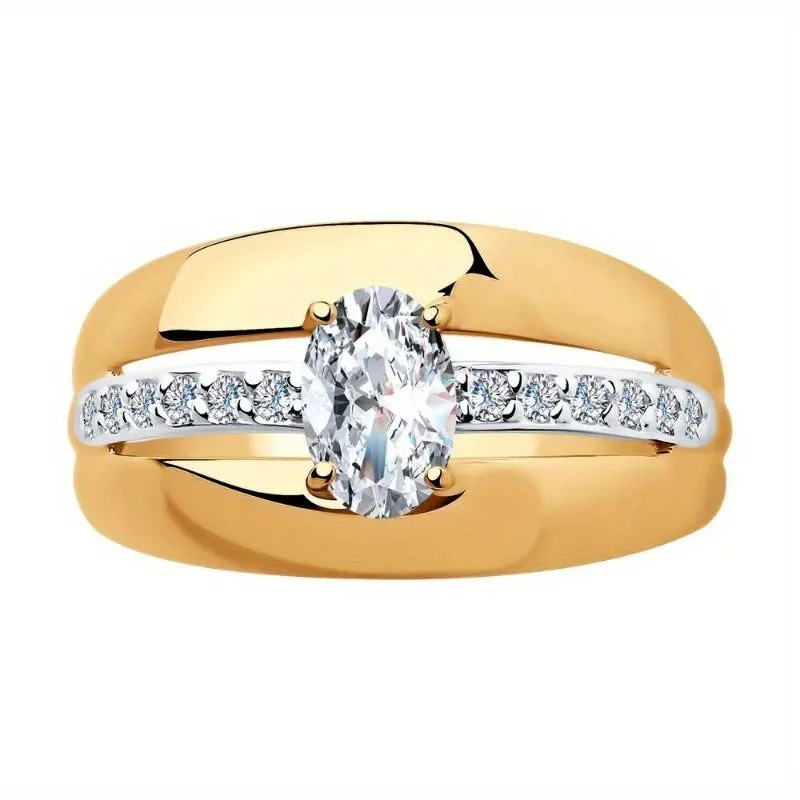 Gold zinc alloy party ring on white background, size 8 available in sizes 6-10