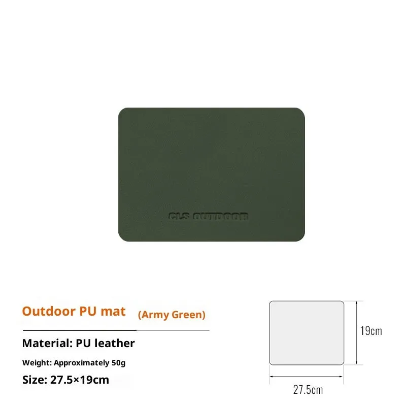 PU leather table mat in beige on dining table with plate and cutlery