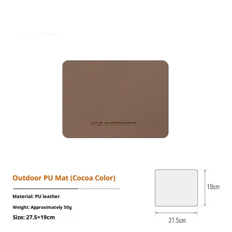 PU leather table mat in beige on dining table with plate and cutlery