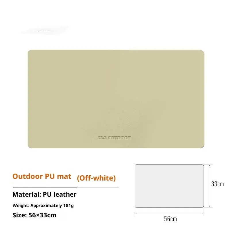 PU leather table mat in beige on dining table with plate and cutlery