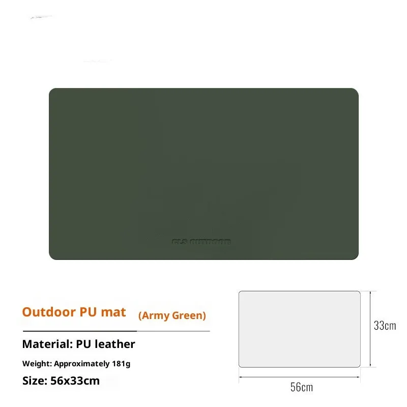 PU leather table mat in beige on dining table with plate and cutlery