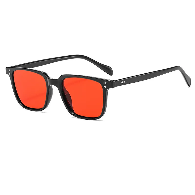 Men's fashion sunglasses with black frame and gray AC UV400 lenses, PC frame, box style