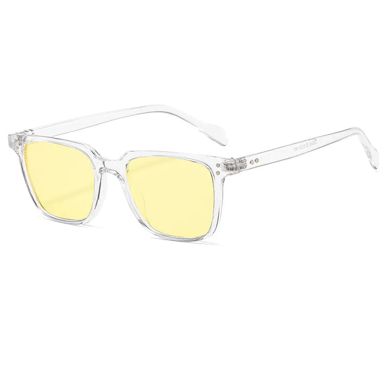 Men's fashion sunglasses with black frame and gray AC UV400 lenses, PC frame, box style