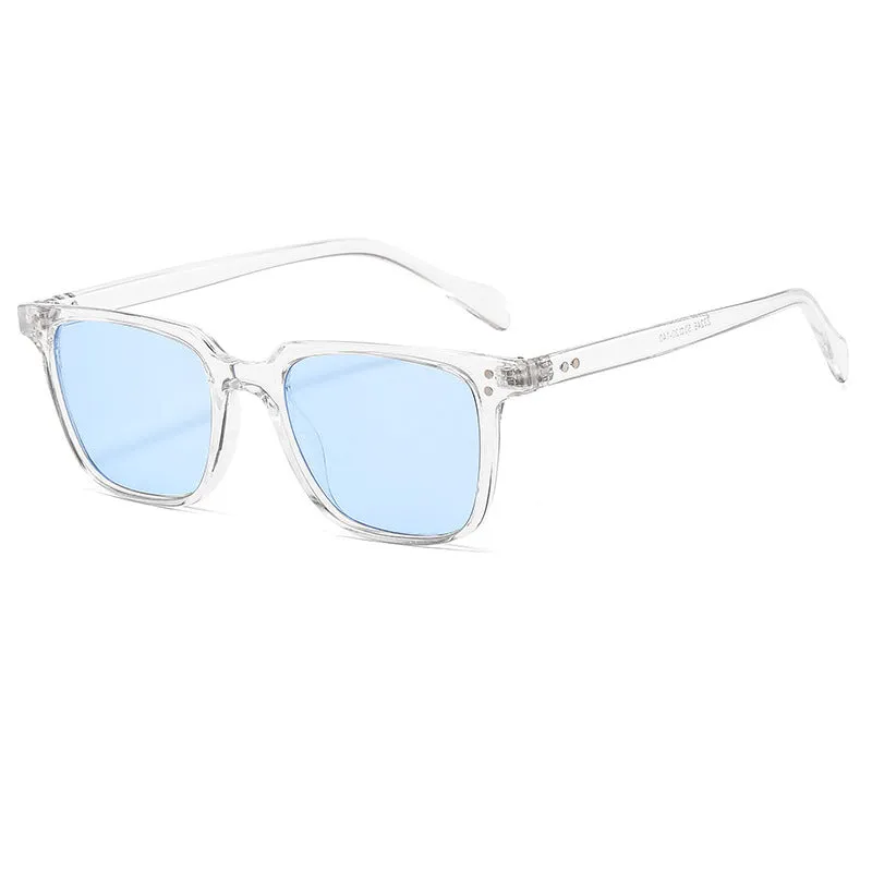 Men's fashion sunglasses with black frame and gray AC UV400 lenses, PC frame, box style