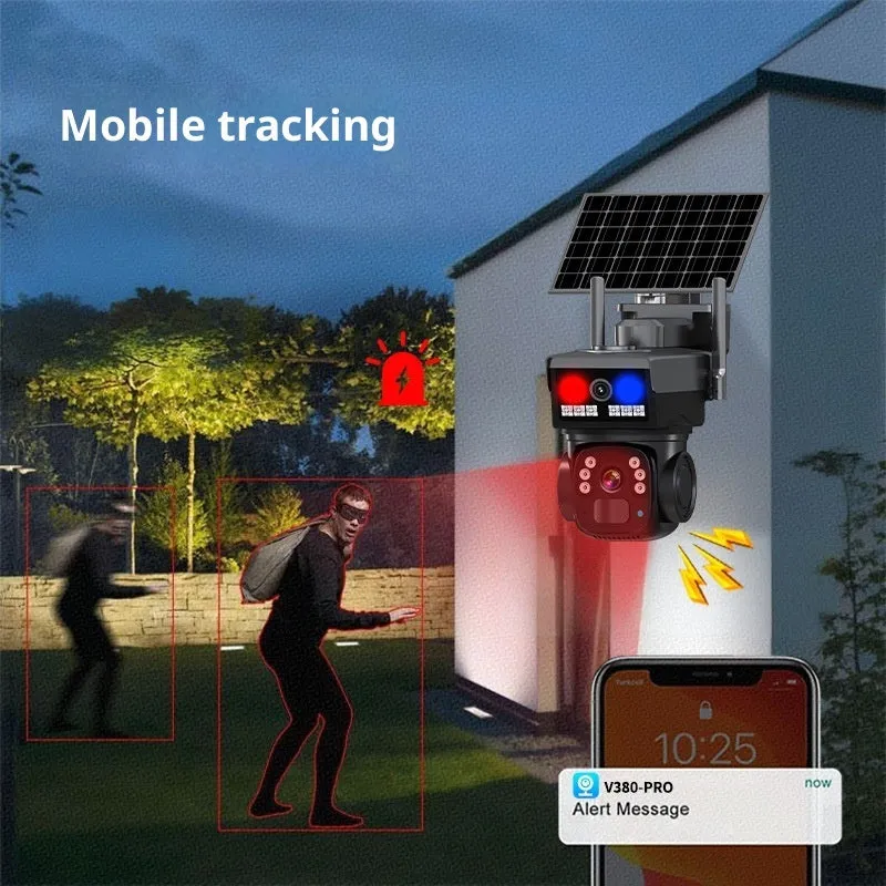 QD5S 4G solar outdoor home security camera with full colour video and 325° rotation