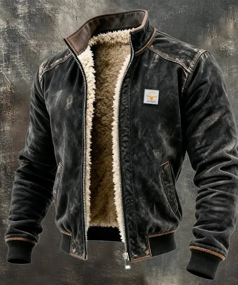 Polyester grid-pattern slim-fit cotton-padded jacket with 3D patch pockets in cardigan style