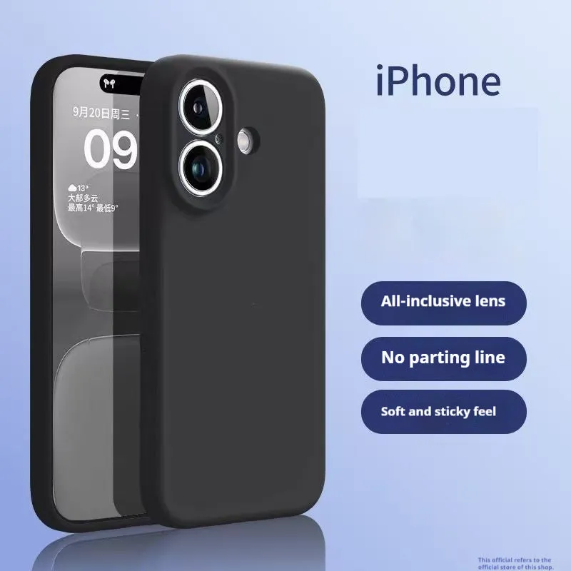 Liquid silicone phone case with matte flowing sand finish for iPhone 17 series in white