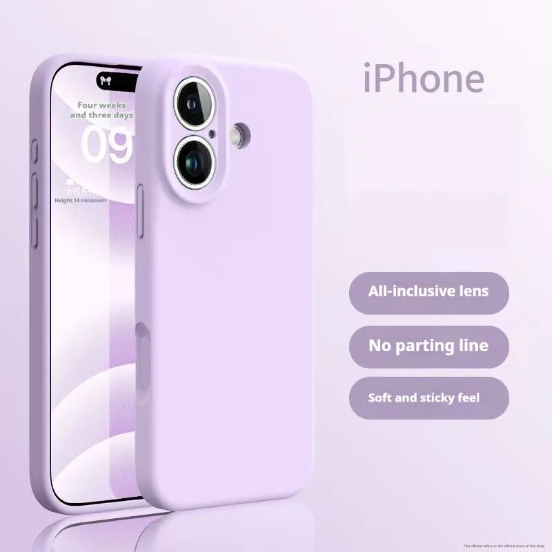 Liquid silicone phone case with matte flowing sand finish for iPhone 17 series in white