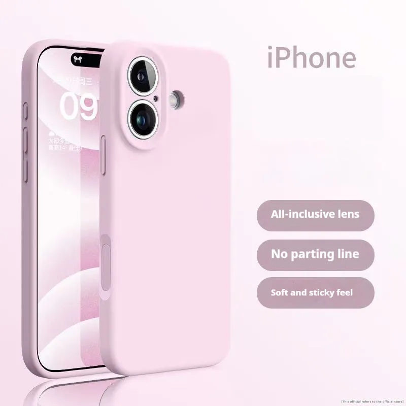 Liquid silicone phone case with matte flowing sand finish for iPhone 17 series in white