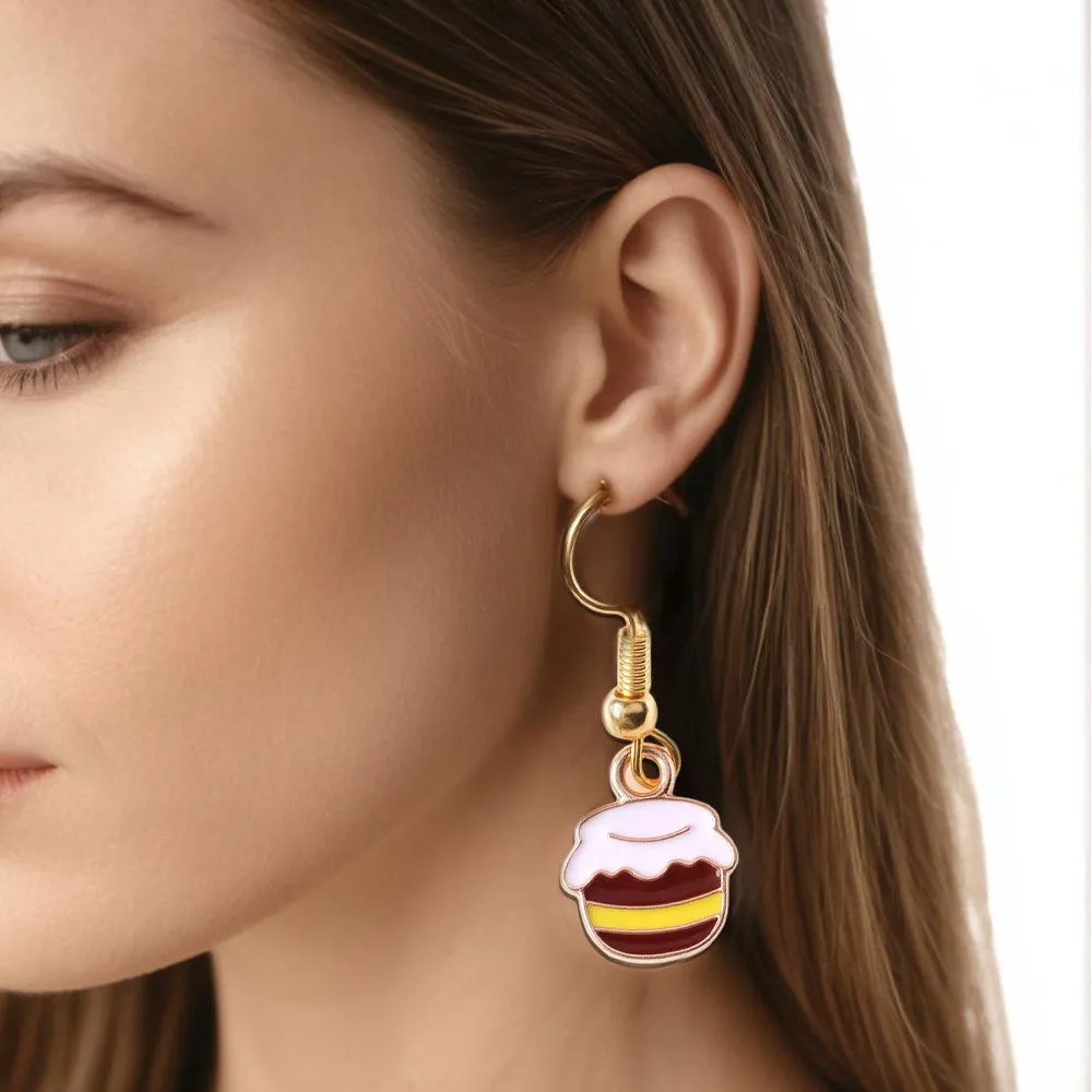 Cartoon bee creative earrings for women alloy electroplated finish pastoral style