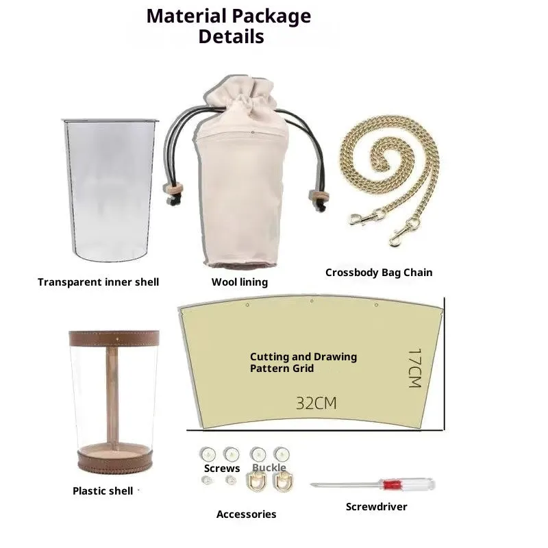 Set of three brown PVC bucket bags with chain crossbody straps, displayed together showing Brown 1, Brown 2, and Brown 3 shades.