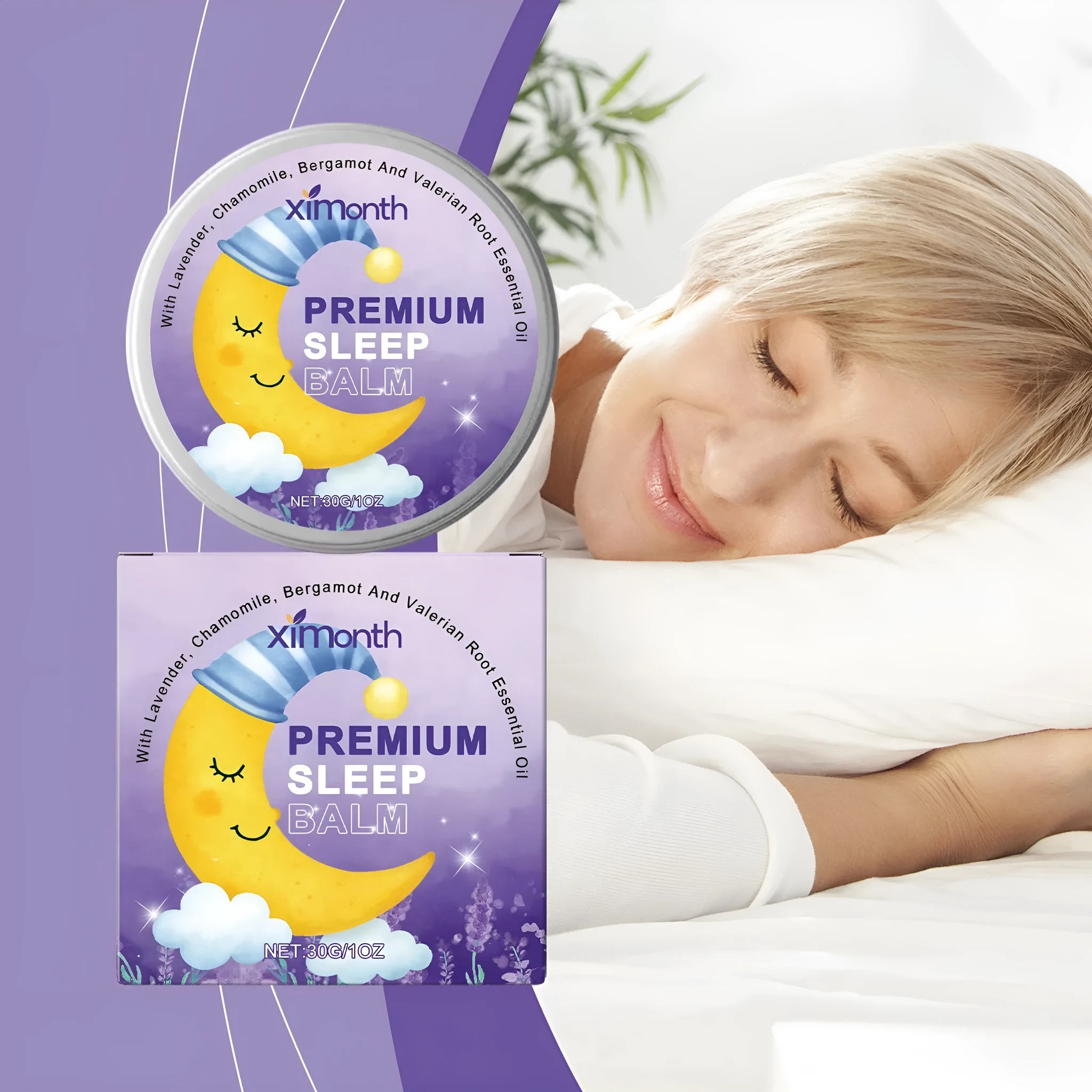 30g jar of Sleep Goodnight Cream with lavender, chamomile and valerian