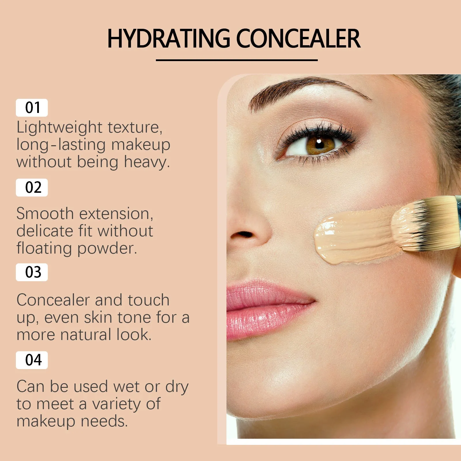 3.5ml medium skin liquid foundation concealer with moisturising formula