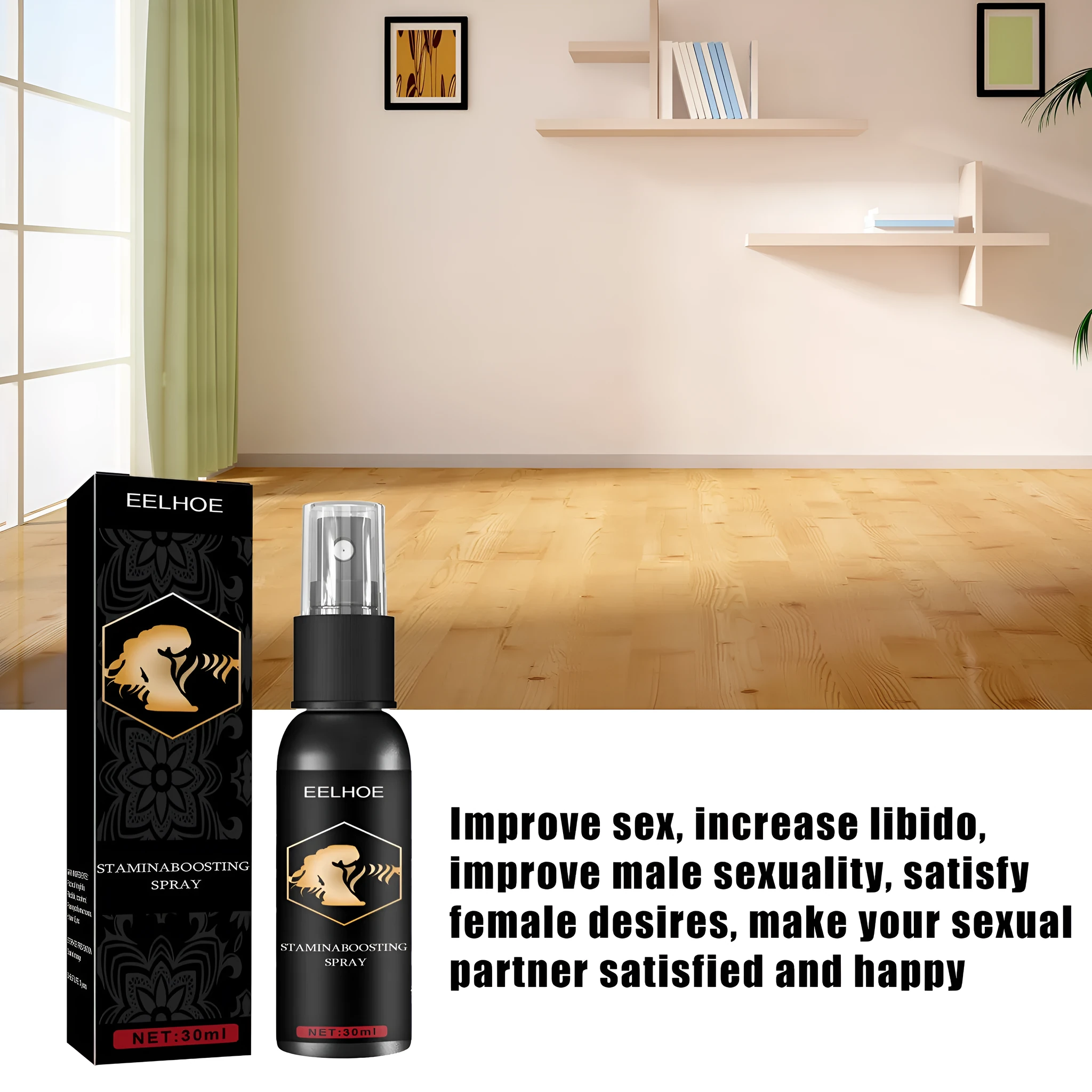 30ml spray bottle of men's body moisturising and strong massage treatment oil.