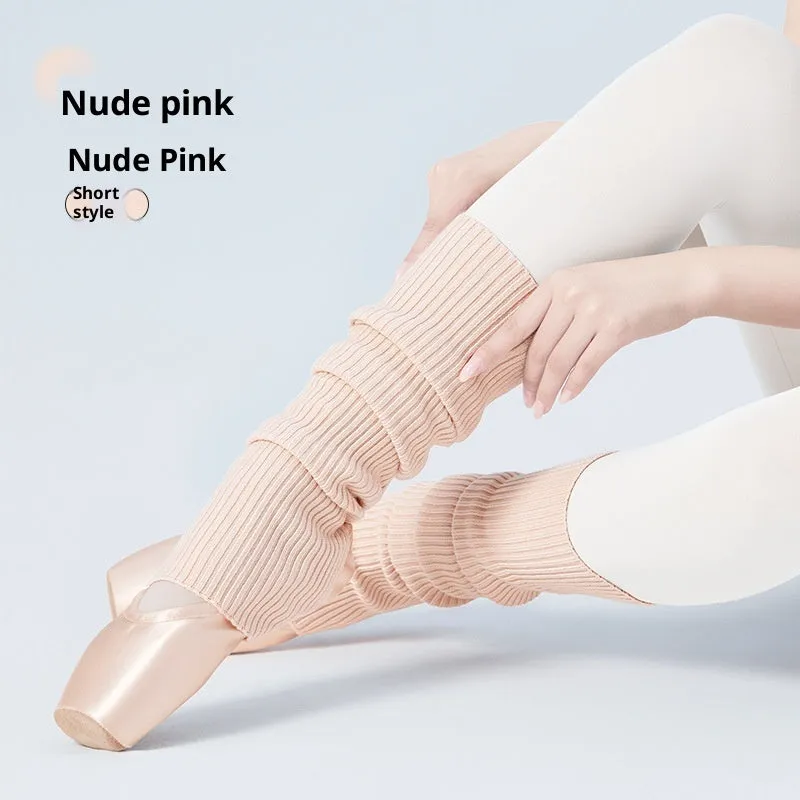 Solid colour viscose over-the-knee leg warmers in gray, pink, and black short and long lengths