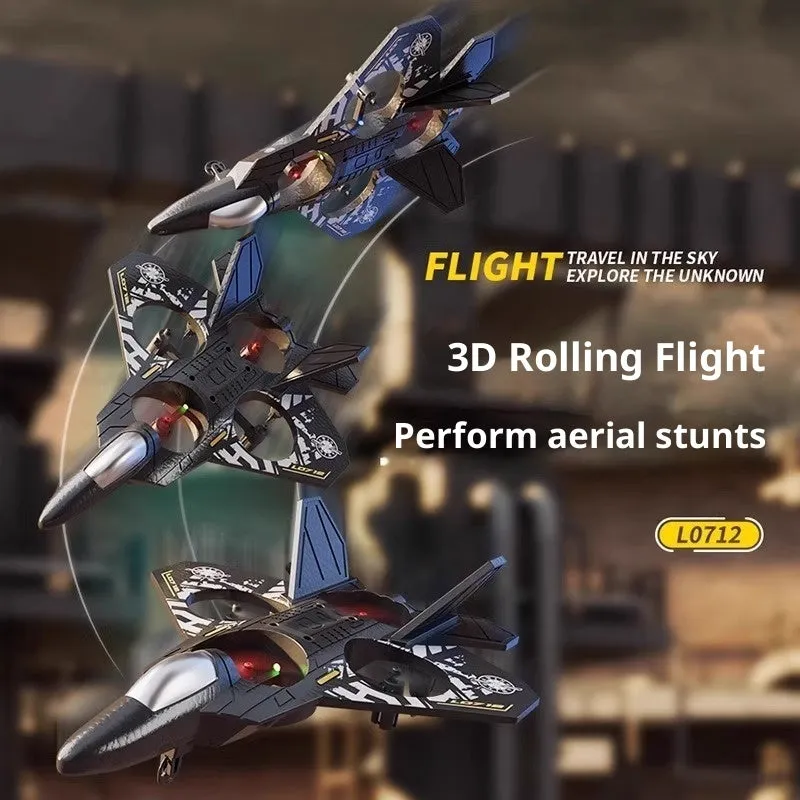 Remote control fighter jet model toy with plastic body, USB charging port, in 8th Generation Blue colour
