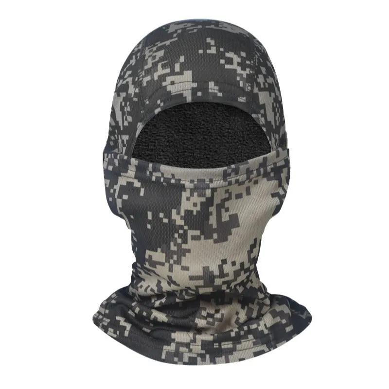 Outdoor camouflage cold-proof fleece cycling ski mask with polar fleece lining in CP Camouflage colour
