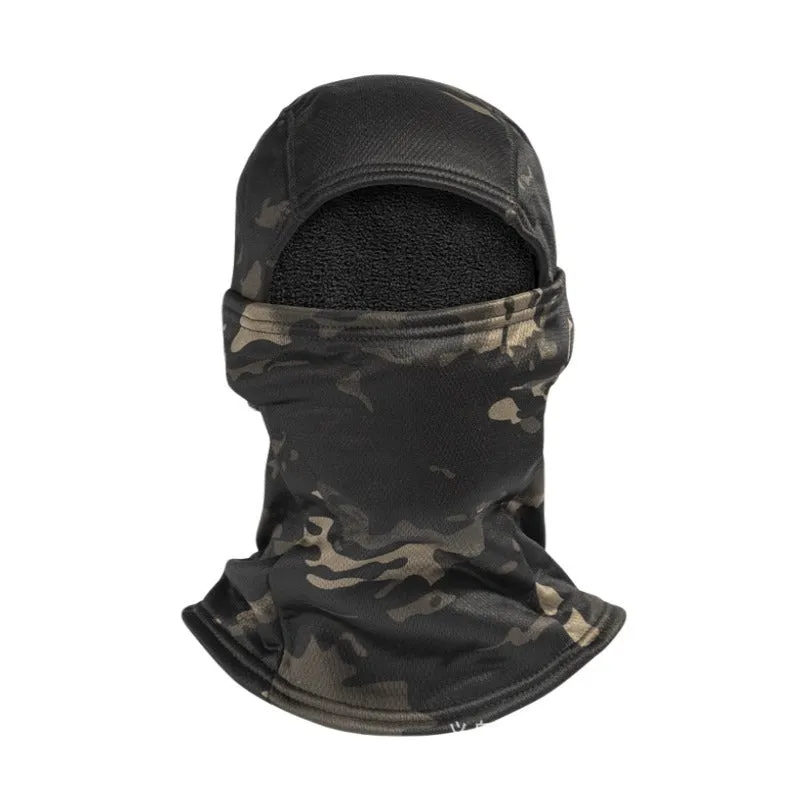 Outdoor camouflage cold-proof fleece cycling ski mask with polar fleece lining in CP Camouflage colour