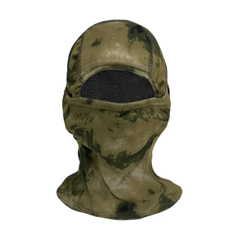 Outdoor camouflage cold-proof fleece cycling ski mask with polar fleece lining in CP Camouflage colour