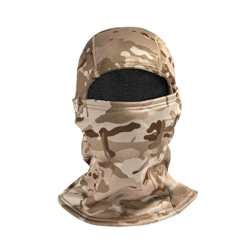 Outdoor camouflage cold-proof fleece cycling ski mask with polar fleece lining in CP Camouflage colour