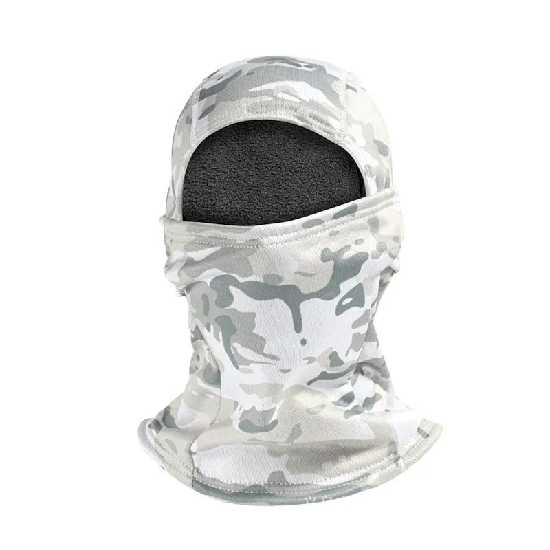 Outdoor camouflage cold-proof fleece cycling ski mask with polar fleece lining in CP Camouflage colour