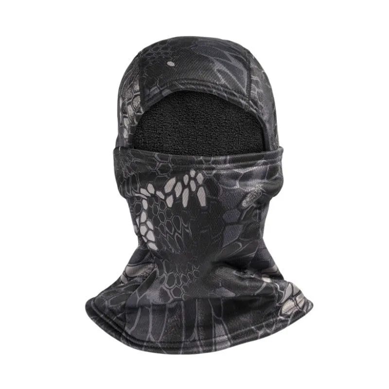 Outdoor camouflage cold-proof fleece cycling ski mask with polar fleece lining in CP Camouflage colour