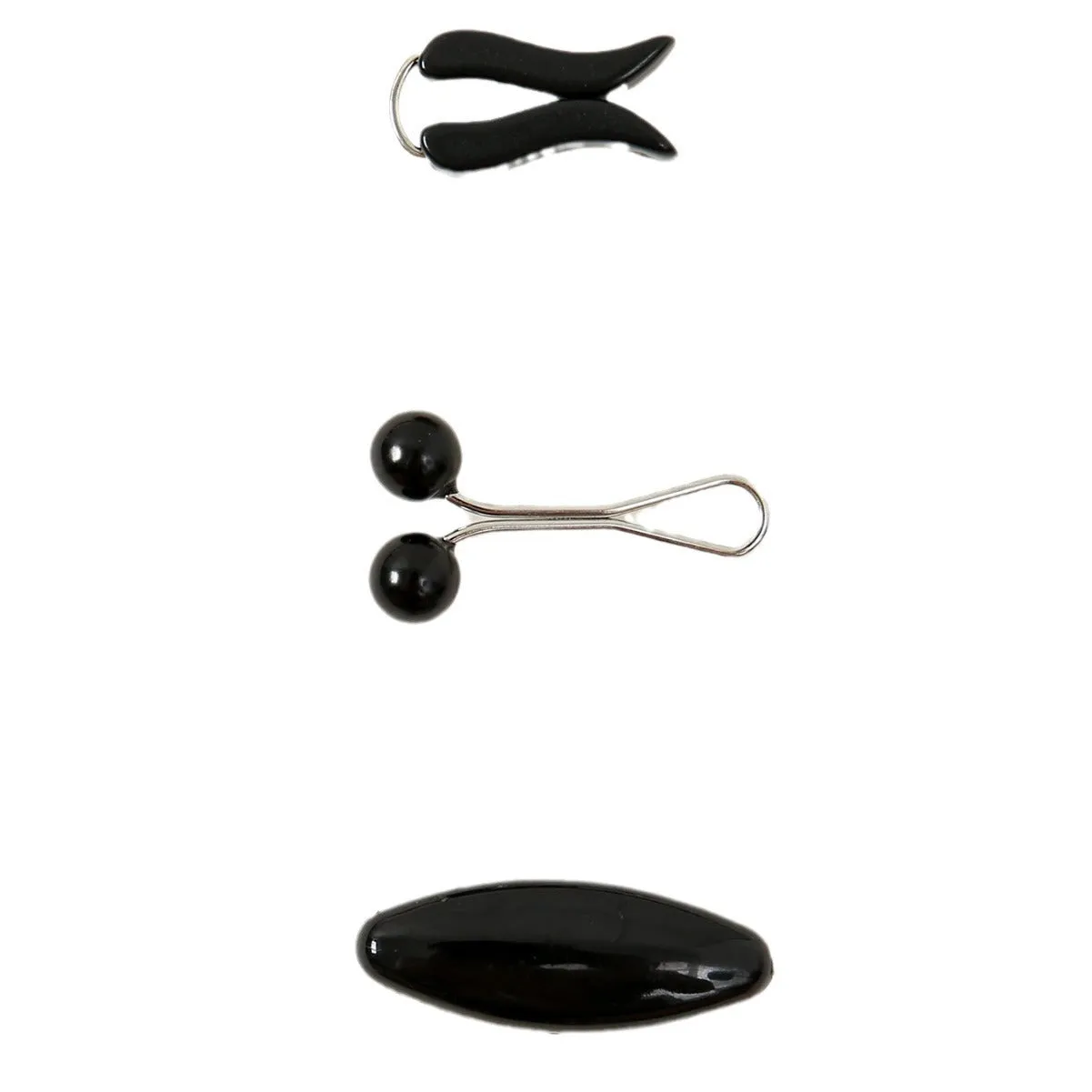Oval plastic resin-drip scarf clip set in five colours, medium size 3.5x1.7cm