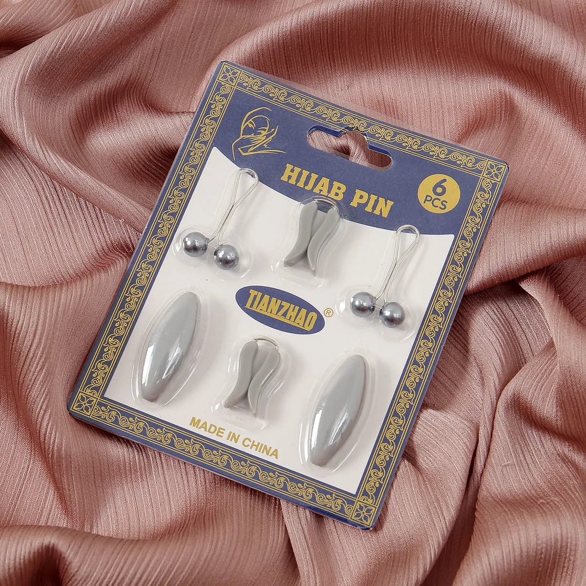 Oval plastic resin-drip scarf clip set in five colours, medium size 3.5x1.7cm
