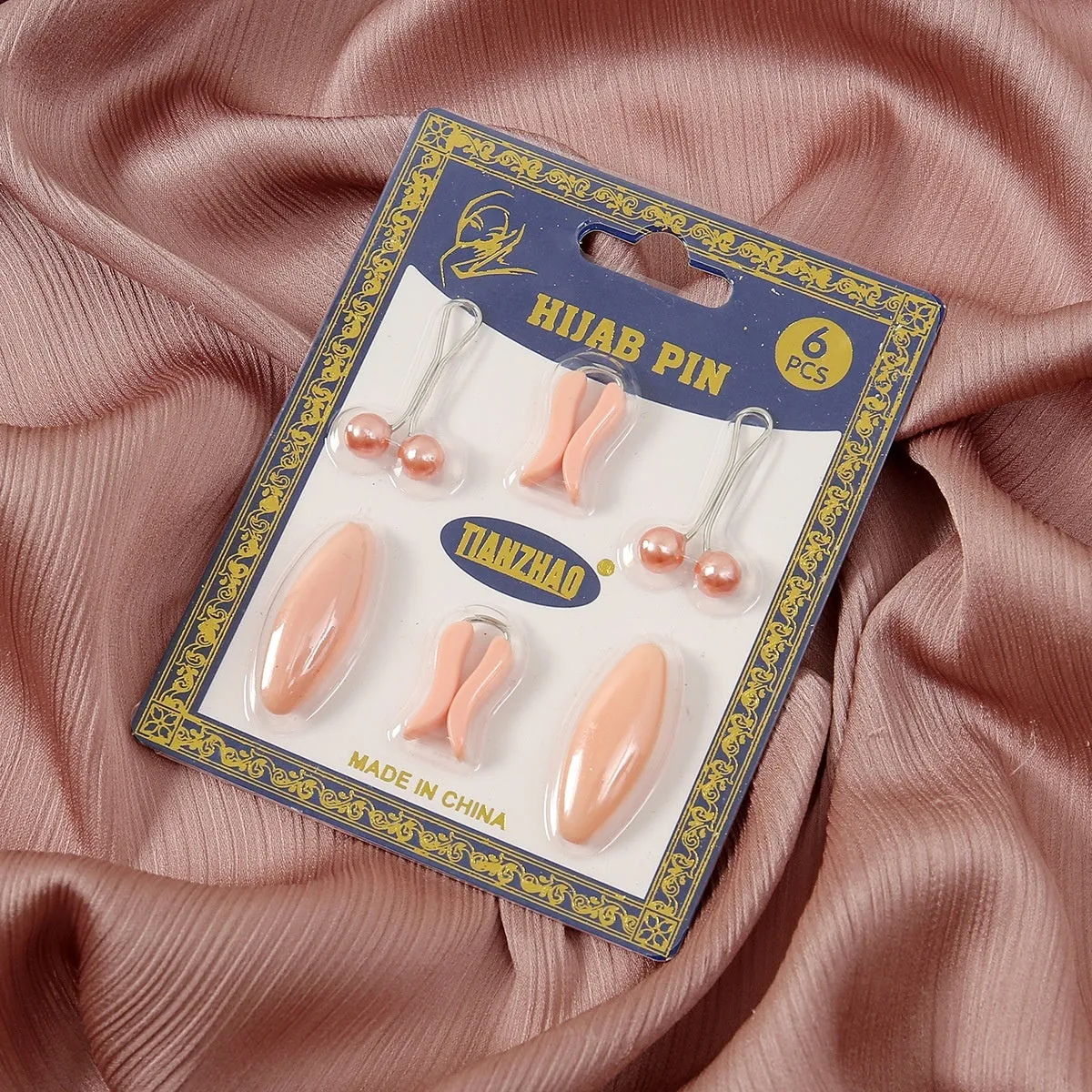 Oval plastic resin-drip scarf clip set in five colours, medium size 3.5x1.7cm
