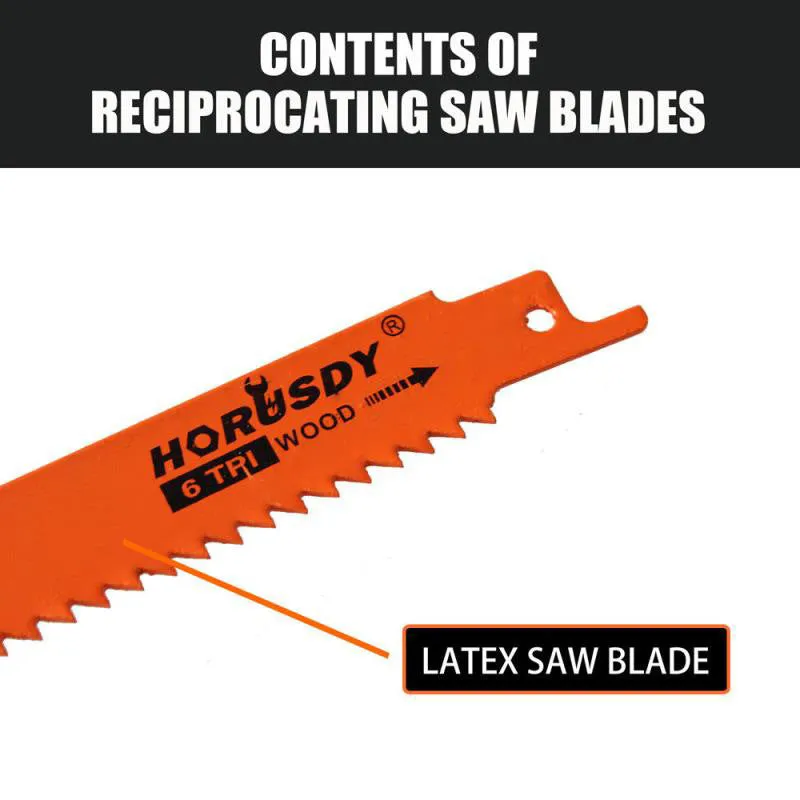 Multi-function bi-metal reciprocating saw blade combination set 10 pieces in storage packaging