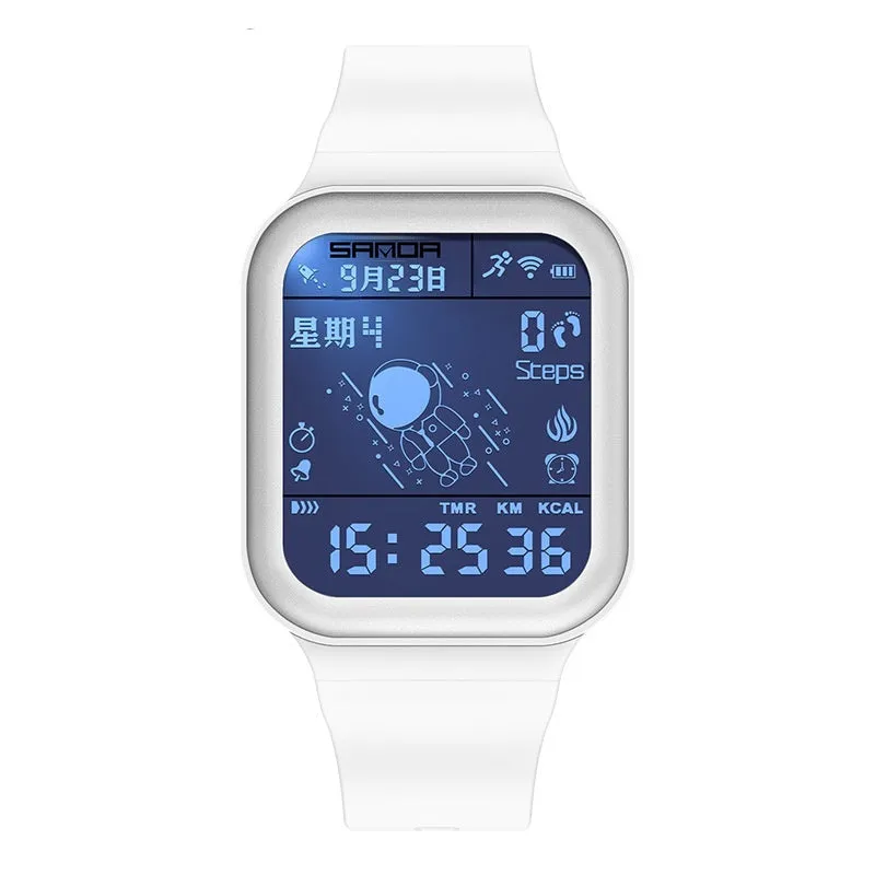Outdoor sports waterproof step calorie electronic meter in All Black colour option for walking and fitness tracking.